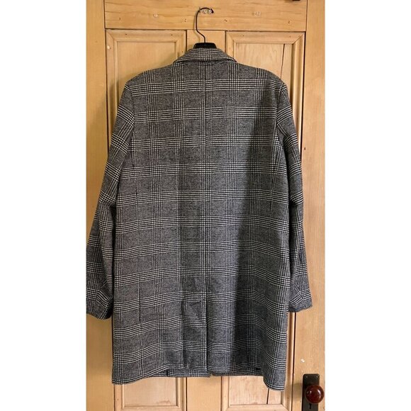 Levi's Women Houndstooth Cocoon Long Wool Blazer Jacket Size Medium Black FA EXC - Picture 10 of 12